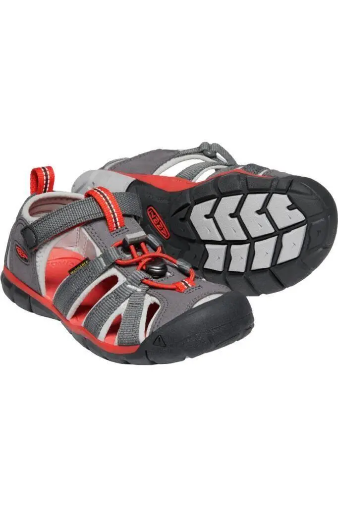 Keen Seacamp II CNX Çocuk Sandalet Gri/Kırmızı - 5