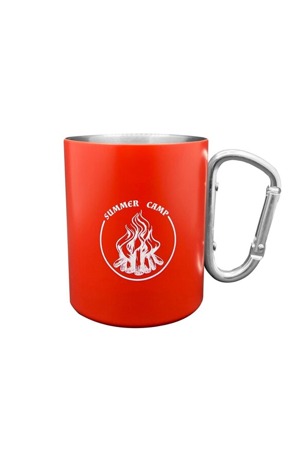 Orcamp Karabina Saplı Paslanmaz Çelik Bardak Kırmızı - ORCAMP