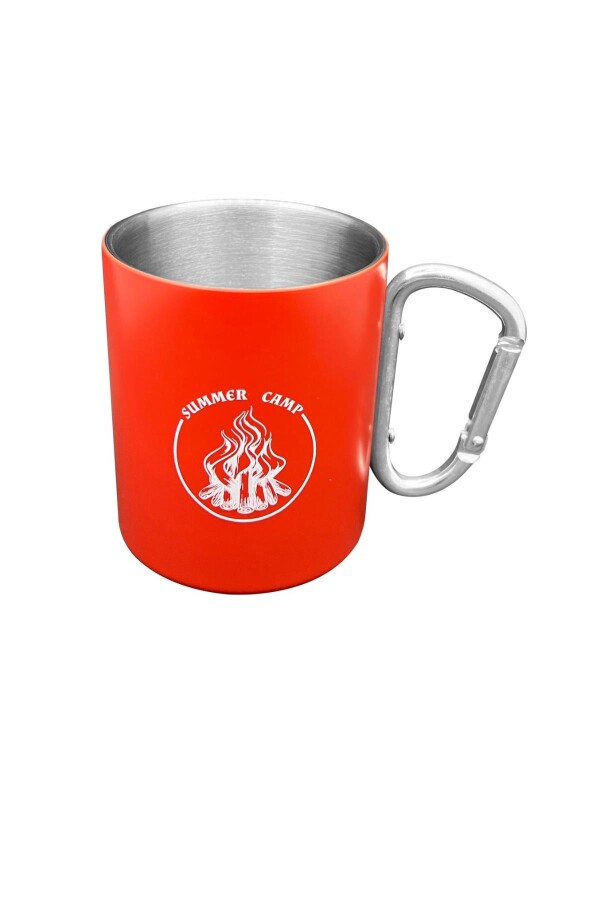 Orcamp Karabina Saplı Paslanmaz Çelik Bardak Kırmızı - ORCAMP (1)