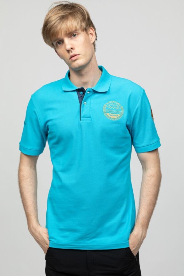 Panthzer Taftan Polo Yaka Erkek Tişört Mavi - PANTHZER (1)