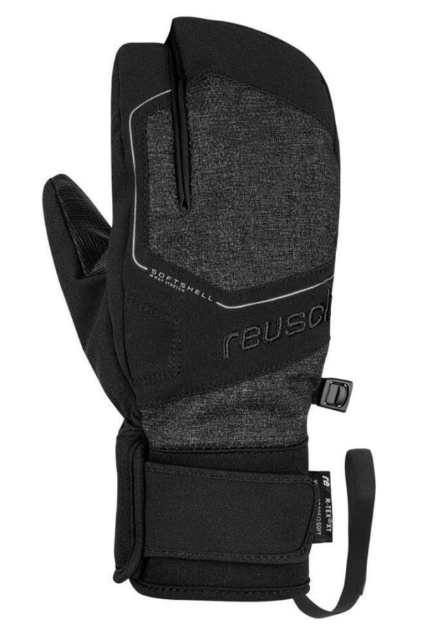 Reusch Torby R-Tex XT Çocuk Üç Parmak Kayak Eldiveni Gri/Siyah 