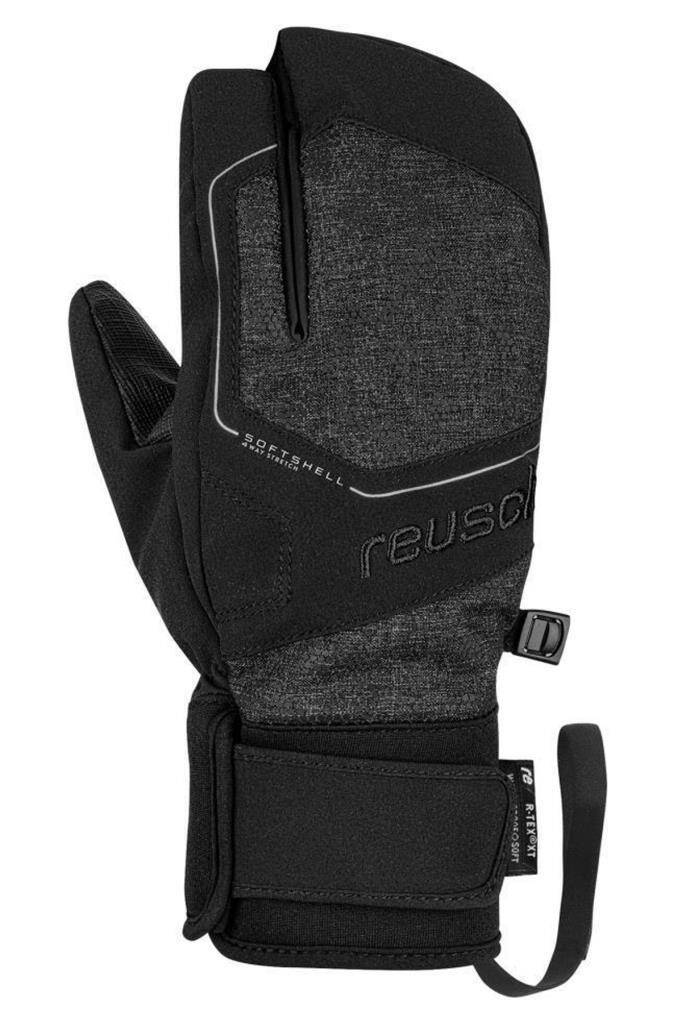 Reusch Torby R-Tex XT Çocuk Üç Parmak Kayak Eldiveni Gri/Siyah - 1