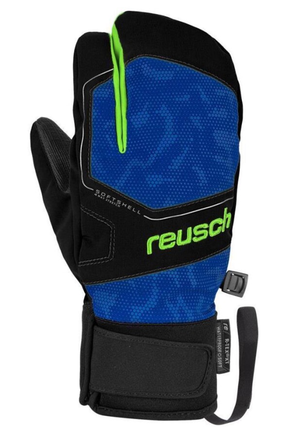 Reusch Torby R-Tex XT Çocuk Üç Parmak Kayak Eldiveni Mavi/Yeşil - REUSCH