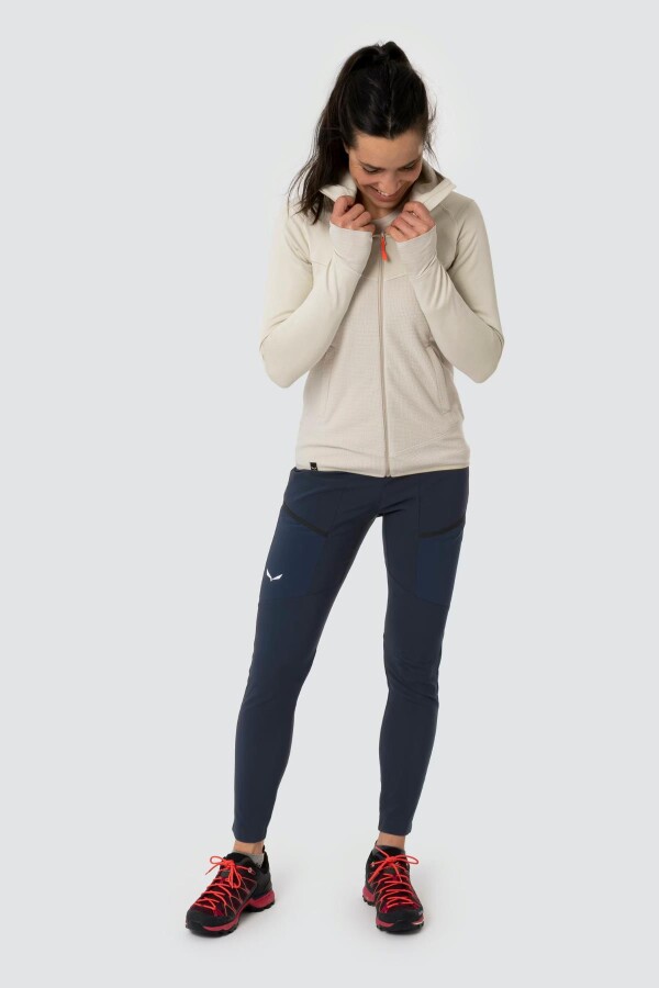 Salewa Puez Hybrid PL Kadın Kapüşonlu Sweatshirt Bej Melanj - SALEWA (1)