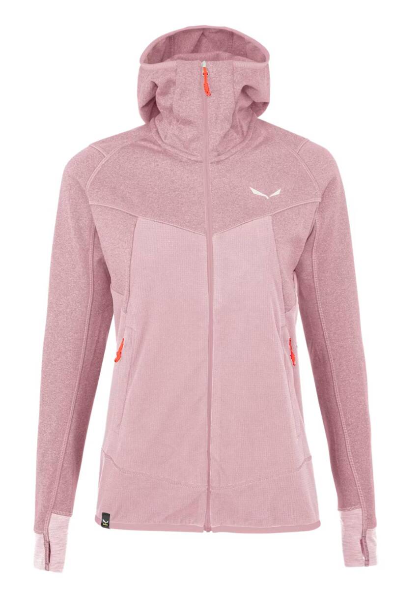 Salewa Puez Hybrid PL Kadın Kapüşonlu Sweatshirt Pembe Melanj - 1