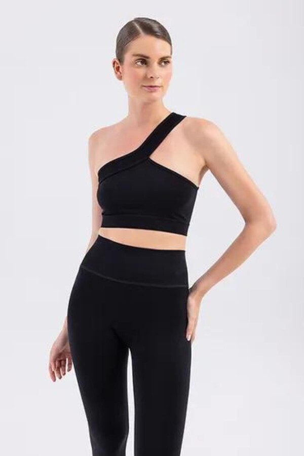 Seamlesstance Soul Space Çapraz Tek Omuz Bra Black - SEAMLESSTANCE (1)