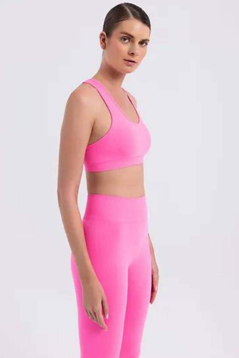 Seamlesstance Soul Space Halter Bra Neon Pink - 4