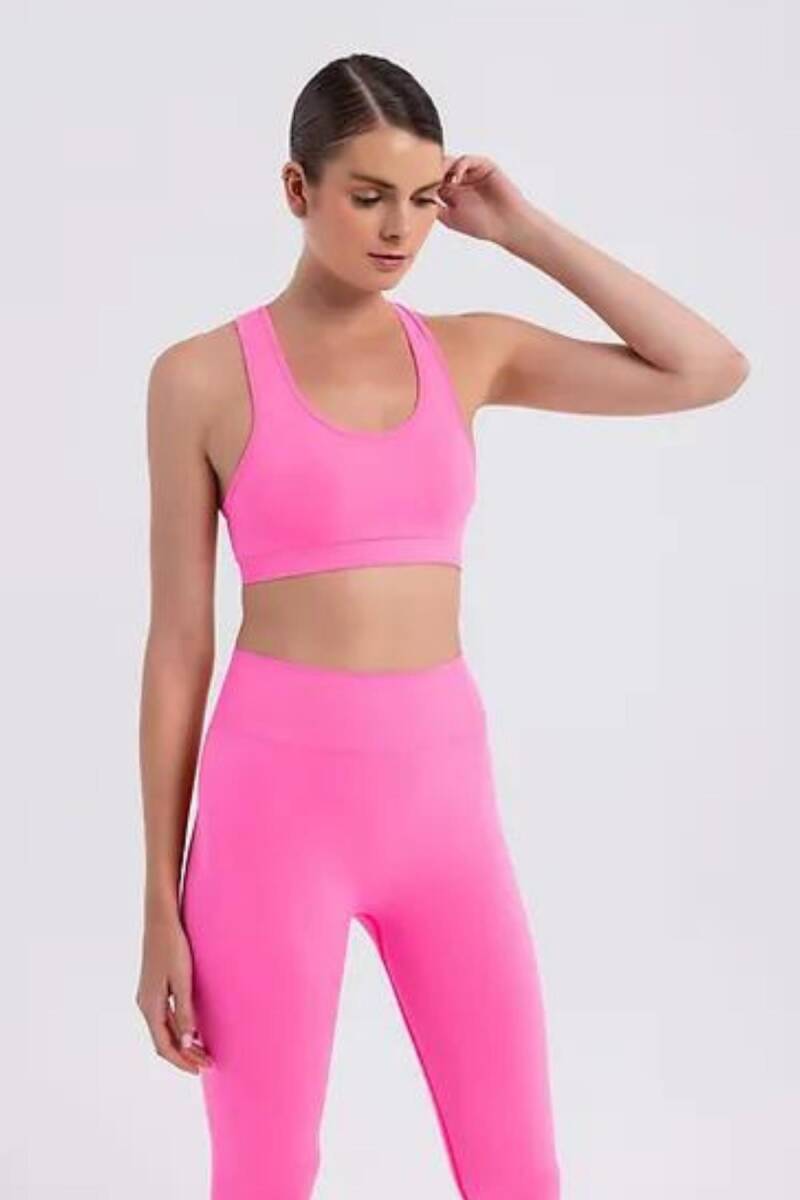 Seamlesstance Soul Space Halter Bra Neon Pink - 6