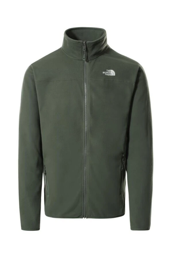 The North Face 100 Glacier Tam Fermuarlı Erkek Polar Haki 