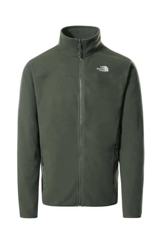 The North Face 100 Glacier Tam Fermuarlı Erkek Polar Haki - 1