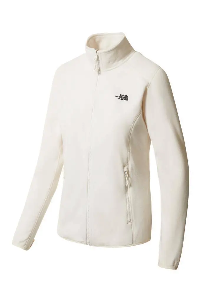 The North Face 100 Glacier Tam Fermuarlı Kadın Polar Beyaz - 1