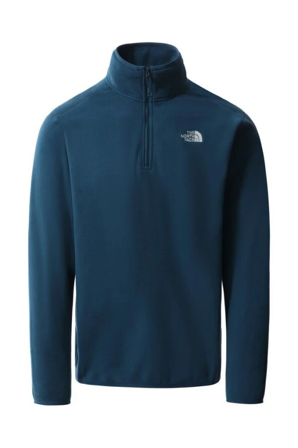 The North Face 100 Glacier Yarım Fermuarlı Erkek Polar Mavi 