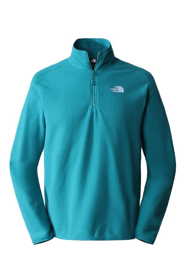 The North Face 100 Glacier Yarım Fermuarlı Erkek Polar Turkuaz 
