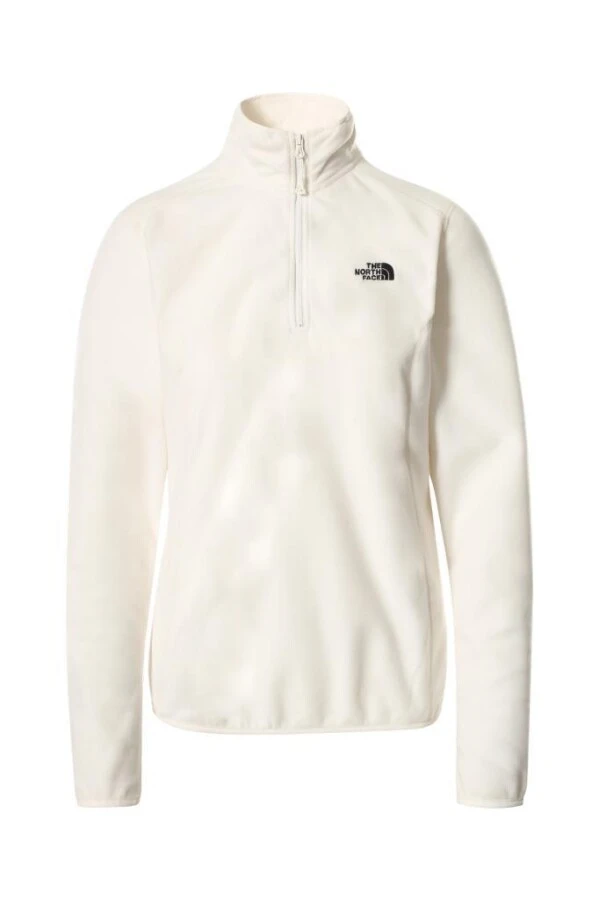 The North Face 100 Glacier Yarım Fermuarlı Kadın Polar Beyaz 