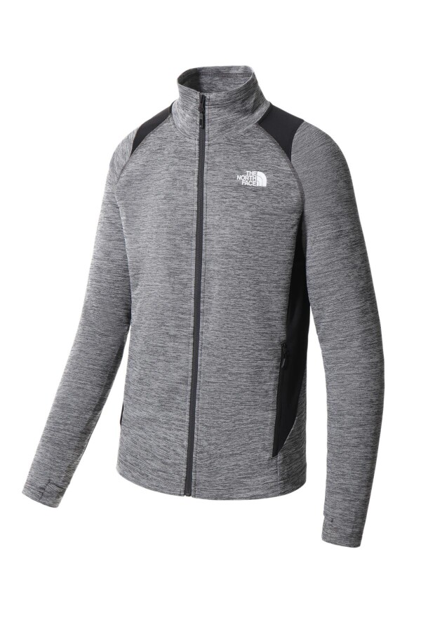 The North Face AO Midlayer Tam Fermuarlı Erkek Polar Gri/Siyah 
