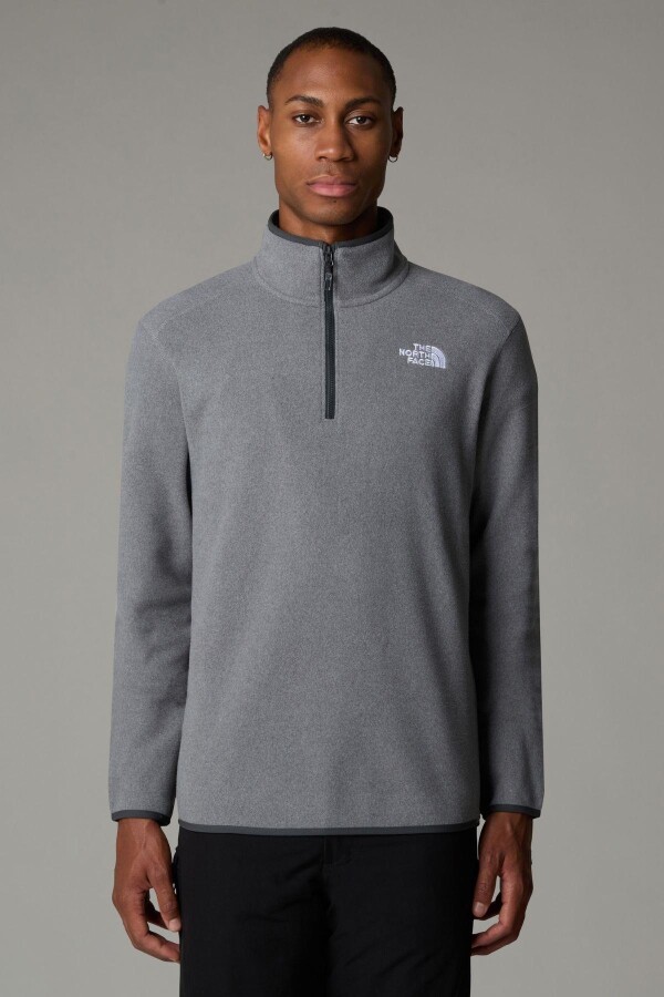 The North Face Erkek 100 Glacier 1/4 Zip Polar Gri 