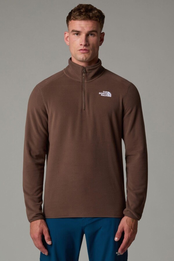 The North Face Erkek 100 Glacier 1/4 Zip Polar Kahverengi 