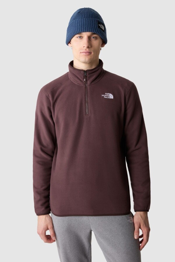 The North Face Erkek 100 Glacier 1/4 Zip - Eu Polar Kahverengi 