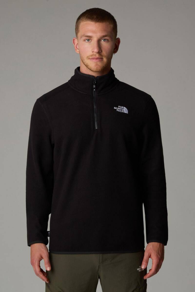 The North Face Erkek 100 Glacier 1/4 Zip Polar Siyah - 1