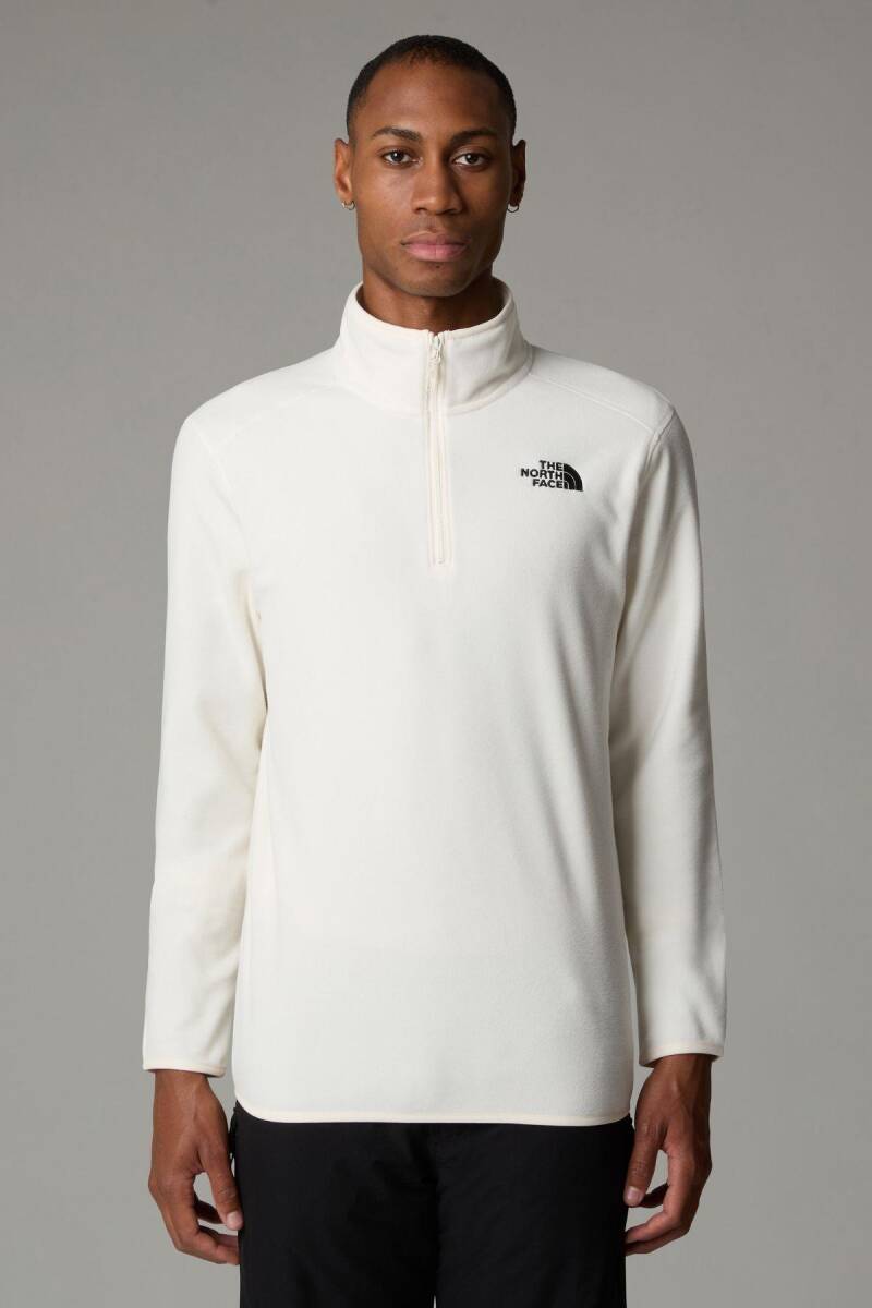 The North Face Erkek 100 Glacier 1/4 Zip Polar Beyaz - 1