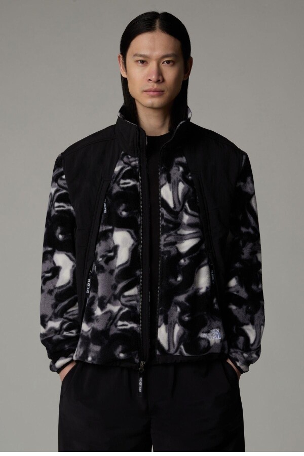 The North Face Erkek 2000 Polar Sun Fleece Mont TNF BLACK LIQUID PRINT/