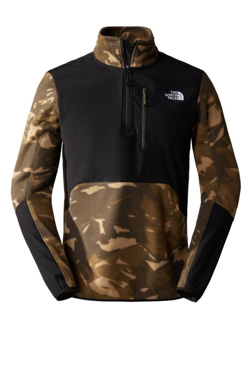 The North Face Glacier Pro Yarım Fermuarlı Erkek Polar Haki/Siyah - 1