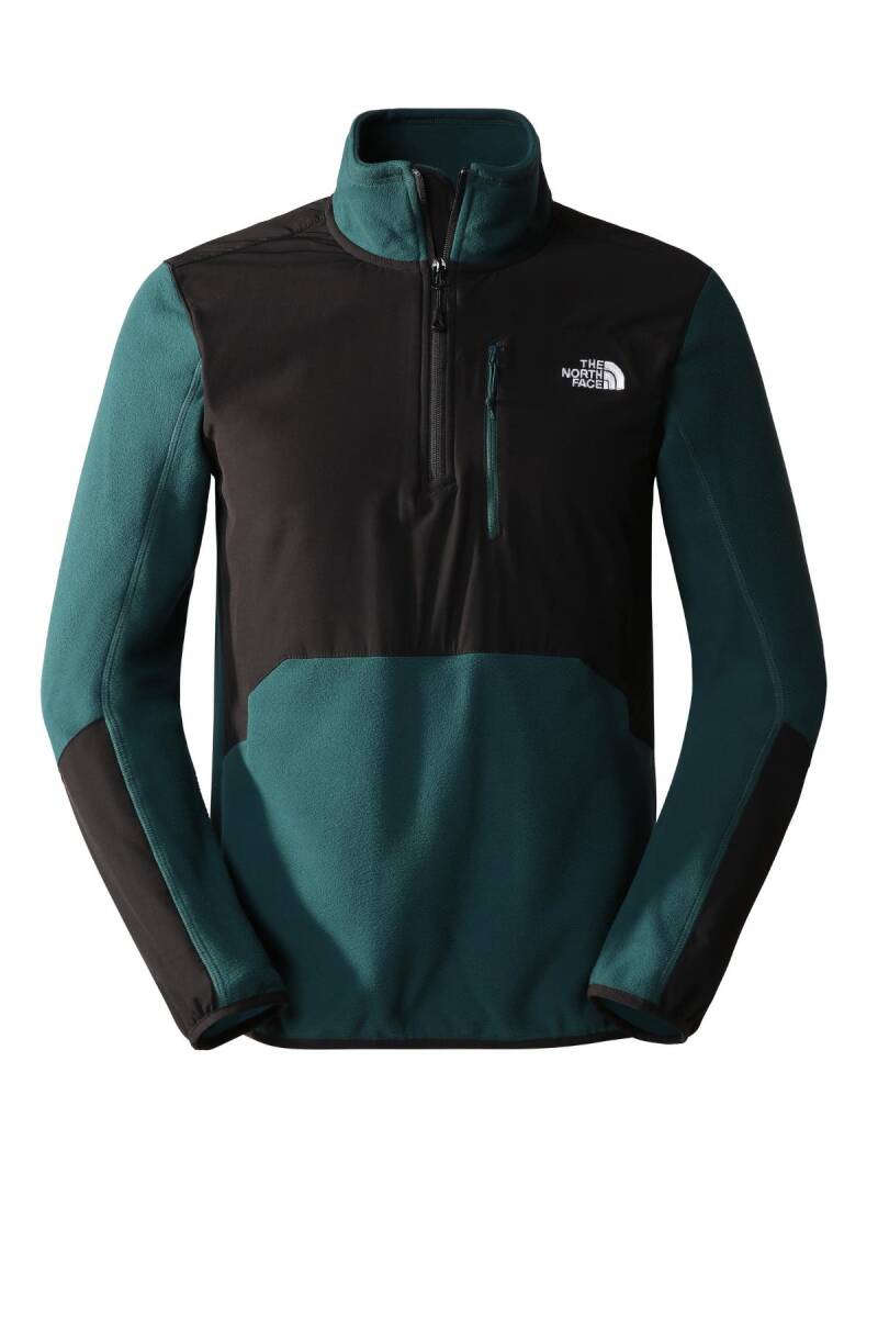The North Face Glacier Pro Yarım Fermuarlı Erkek Polar Yeşil/Siyah - 1