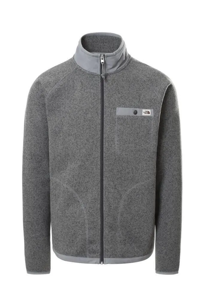 The North Face Glacier Tam Fermuarlı Erkek Polar Gri - 1