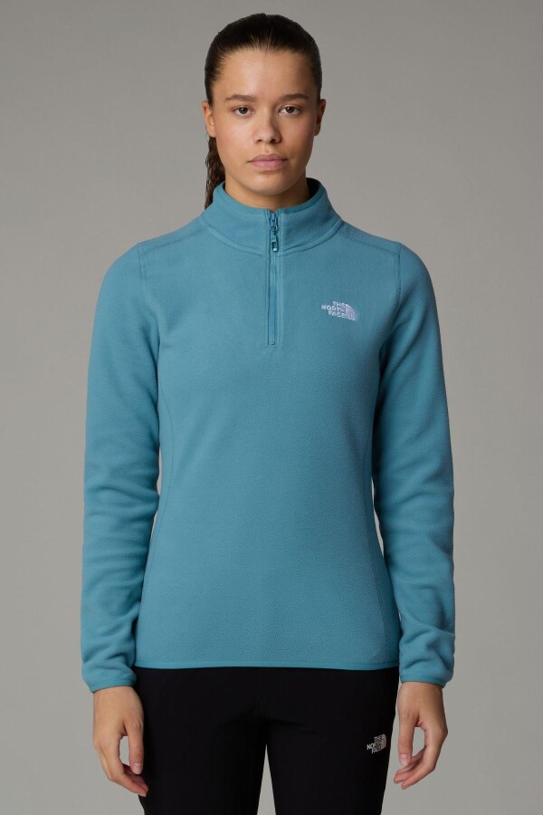 The North Face Kadın 100 Glacier 1/4 Zip Polar Mavi 