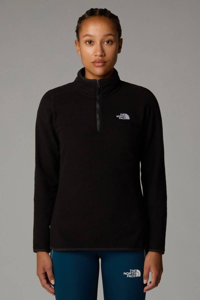 The North Face Kadın 100 Glacier 1/4 Zip Polar Siyah - 1