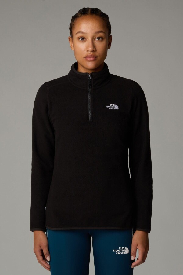 The North Face Kadın 100 Glacier 1/4 Zip Polar Siyah - THE NORTH FACE