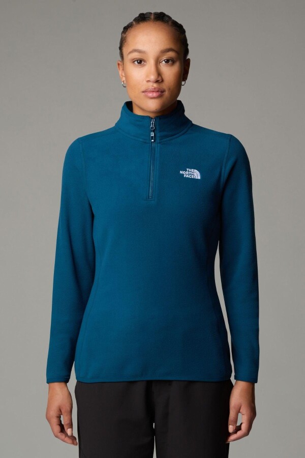 The North Face Kadın 100 Glacier 1/4 Zip Polar Petrol 