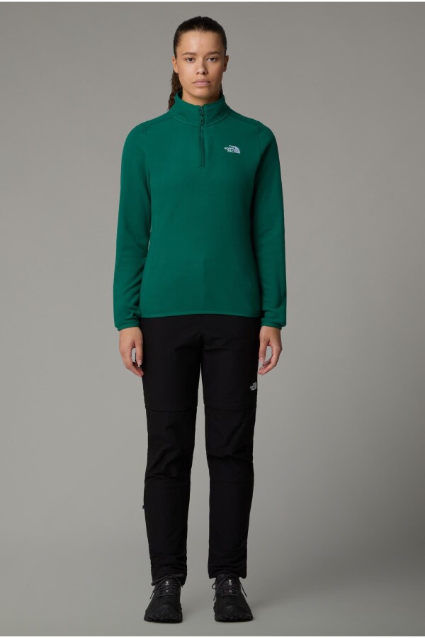 The North Face Kadın 100 Glacier 1/4 Zip Polar Yeşil - THE NORTH FACE (1)