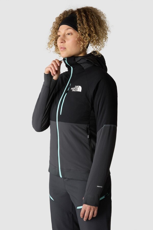 The North Face Kadın Dawn Turn Hybrid Ventrix Hoodie Ceket Gri/Siyah 