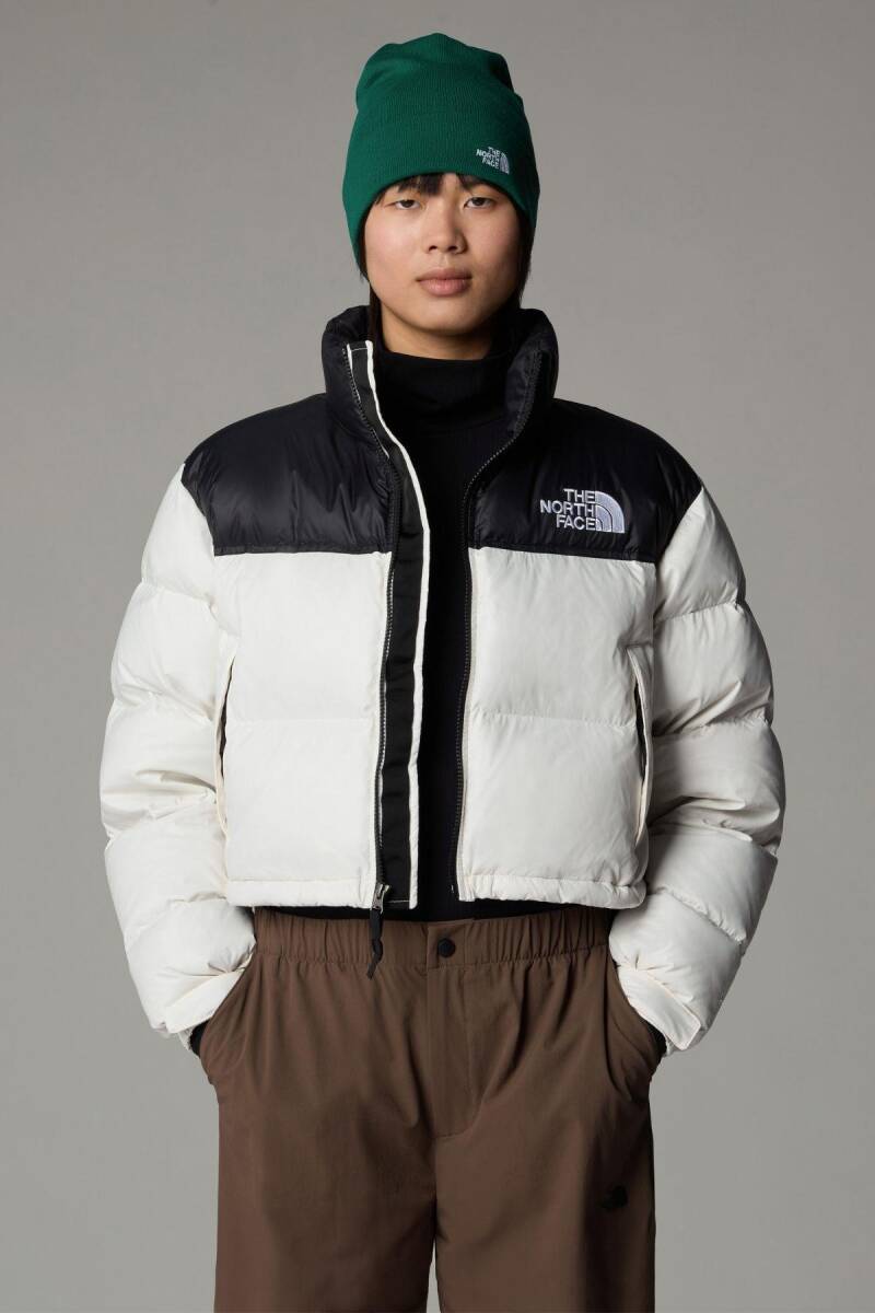 The North Face Kadın Nuptse Kısa Mont Beyaz - 3