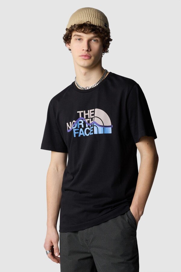 The North Face M S/S Mountain Line Tee Erkek Tişört Sİyah 