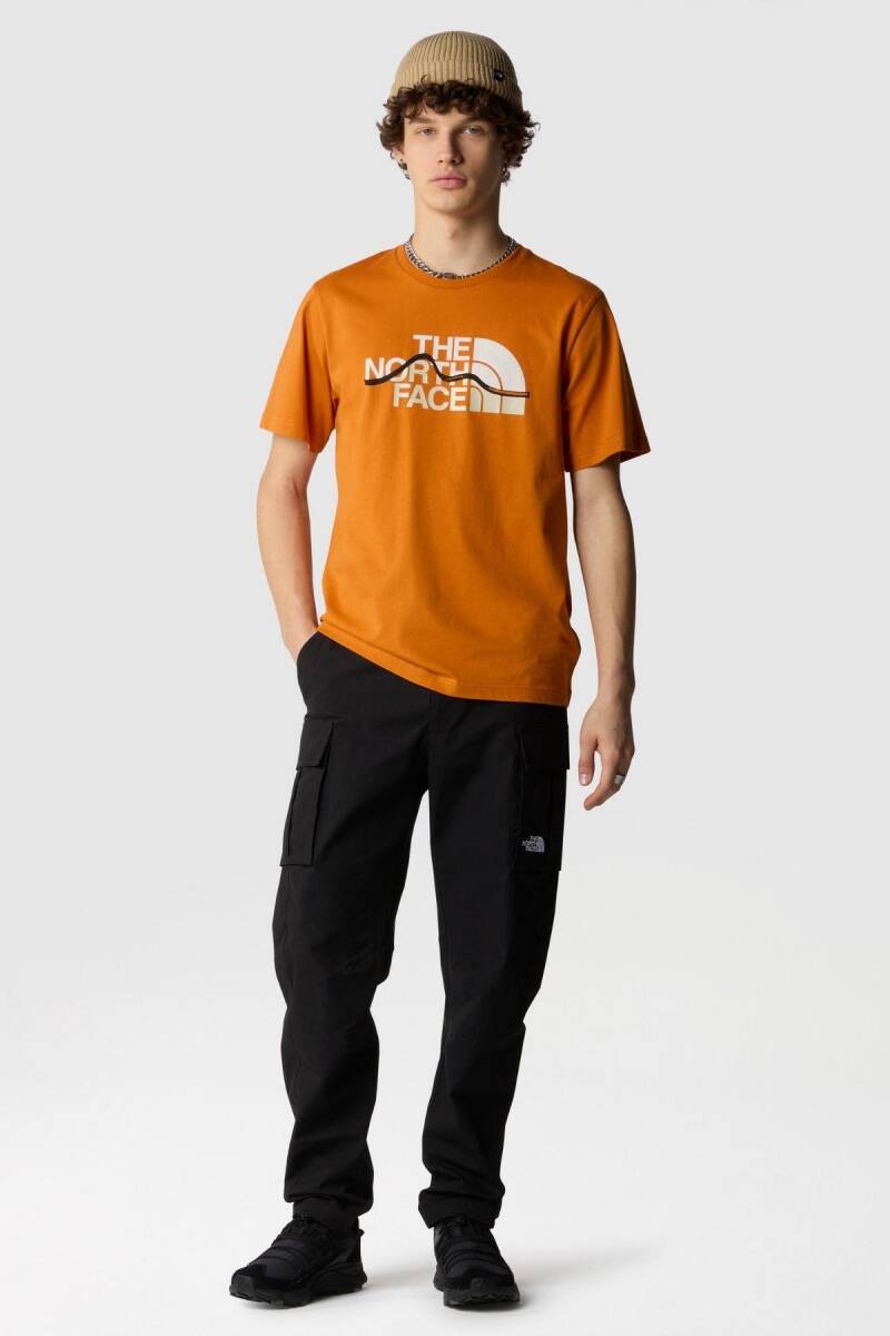 The North Face M S/S Mountain Line Tee Erkek Tişört Hardal - 3