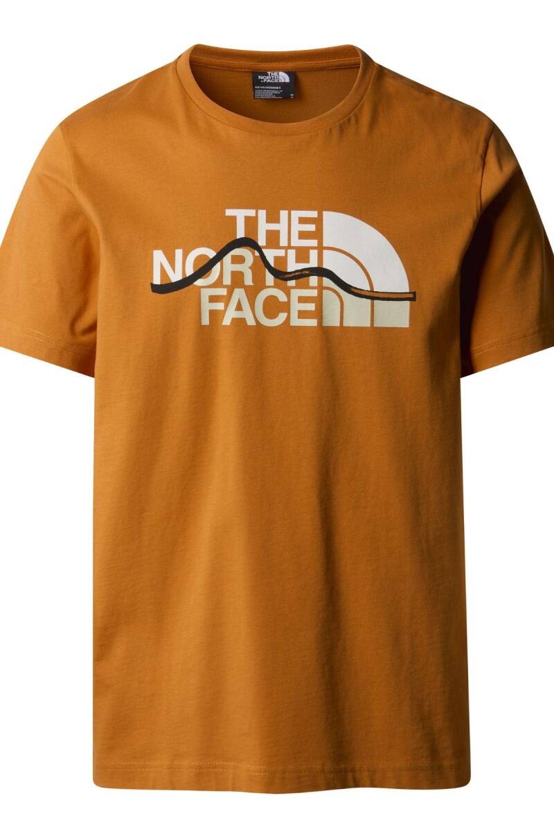 The North Face M S/S Mountain Line Tee Erkek Tişört Hardal - 4