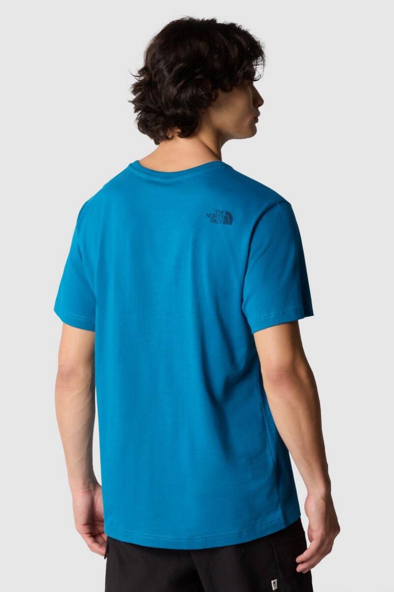 The North Face M S/S Mountain Line Tee Erkek Tişört Mavi - 3