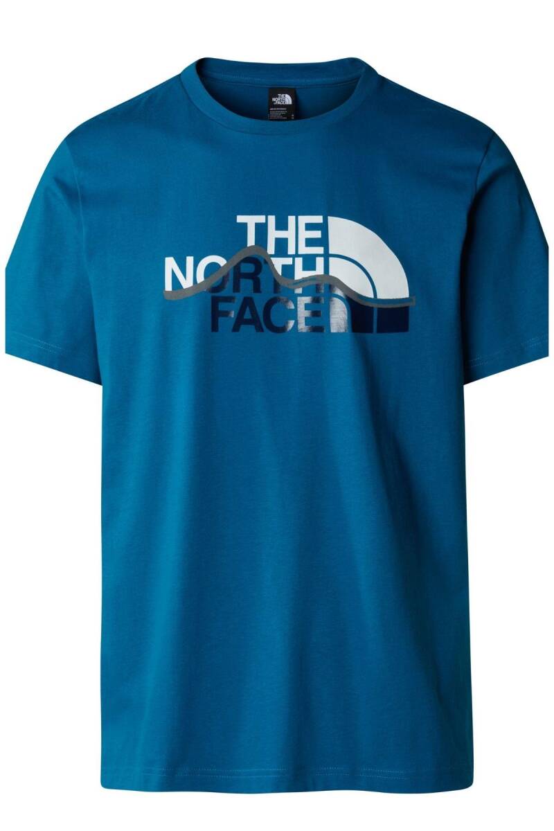 The North Face M S/S Mountain Line Tee Erkek Tişört Mavi - 4