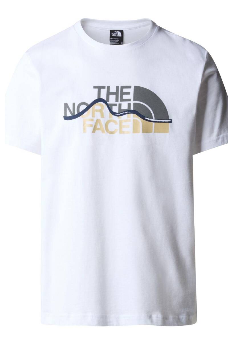 The North Face M S/S Mountain Line Tee Erkek Tişört Beyaz - 4