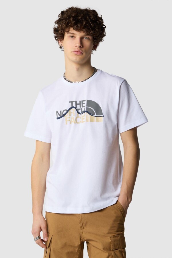 The North Face M S/S Mountain Line Tee Erkek Tişört Beyaz - THE NORTH FACE