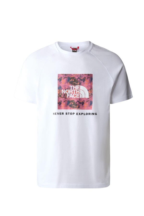 The North Face M S/S Raglan Redbox Tee - EU Erkek Tişört Beyaz 