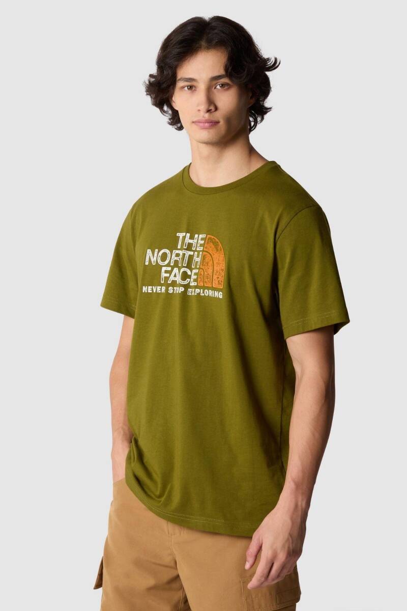 The North Face M S/S Rust 2 Tee Erkek Tişört Yeşil - 1