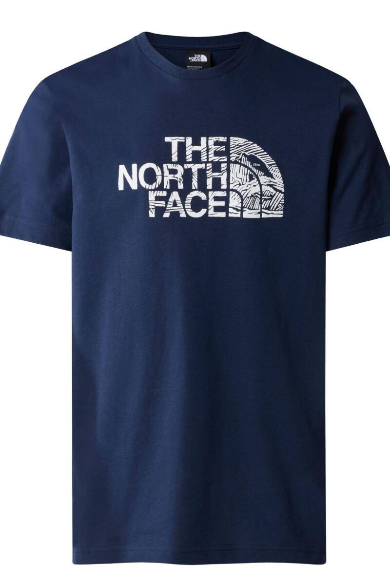 The North Face M S/S Woodcut Dome Tee Erkek Tişört Lacivert - 4