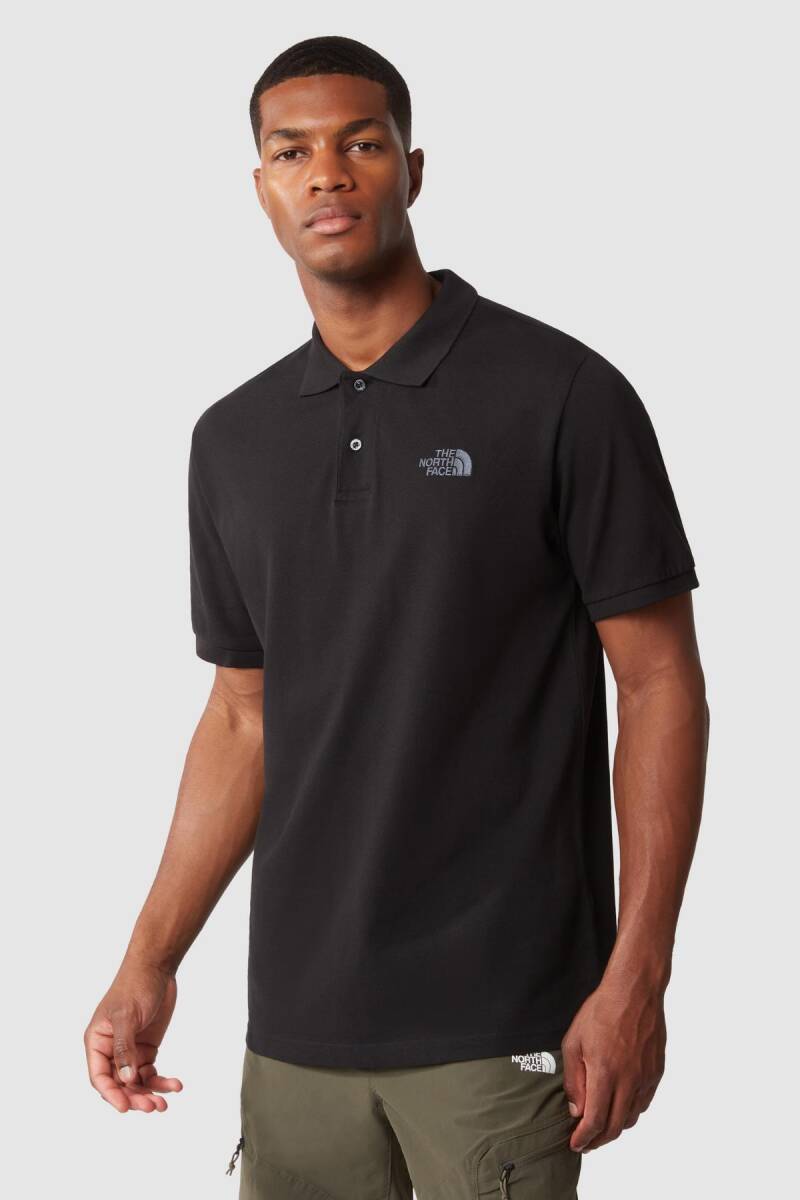 The North Face Polo Piquet Polo Yaka Erkek Tişört Siyah - 1