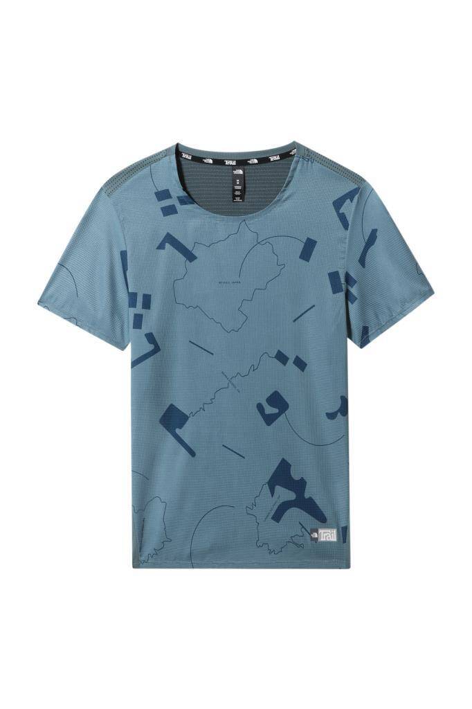 The North Face Printed Sunriser S/S Erkek Tişört Mavi - 1