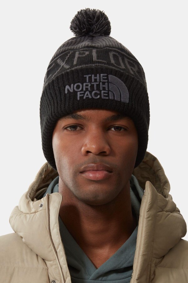The North Face Retro TNF Pom Bere Siyah/Gri 