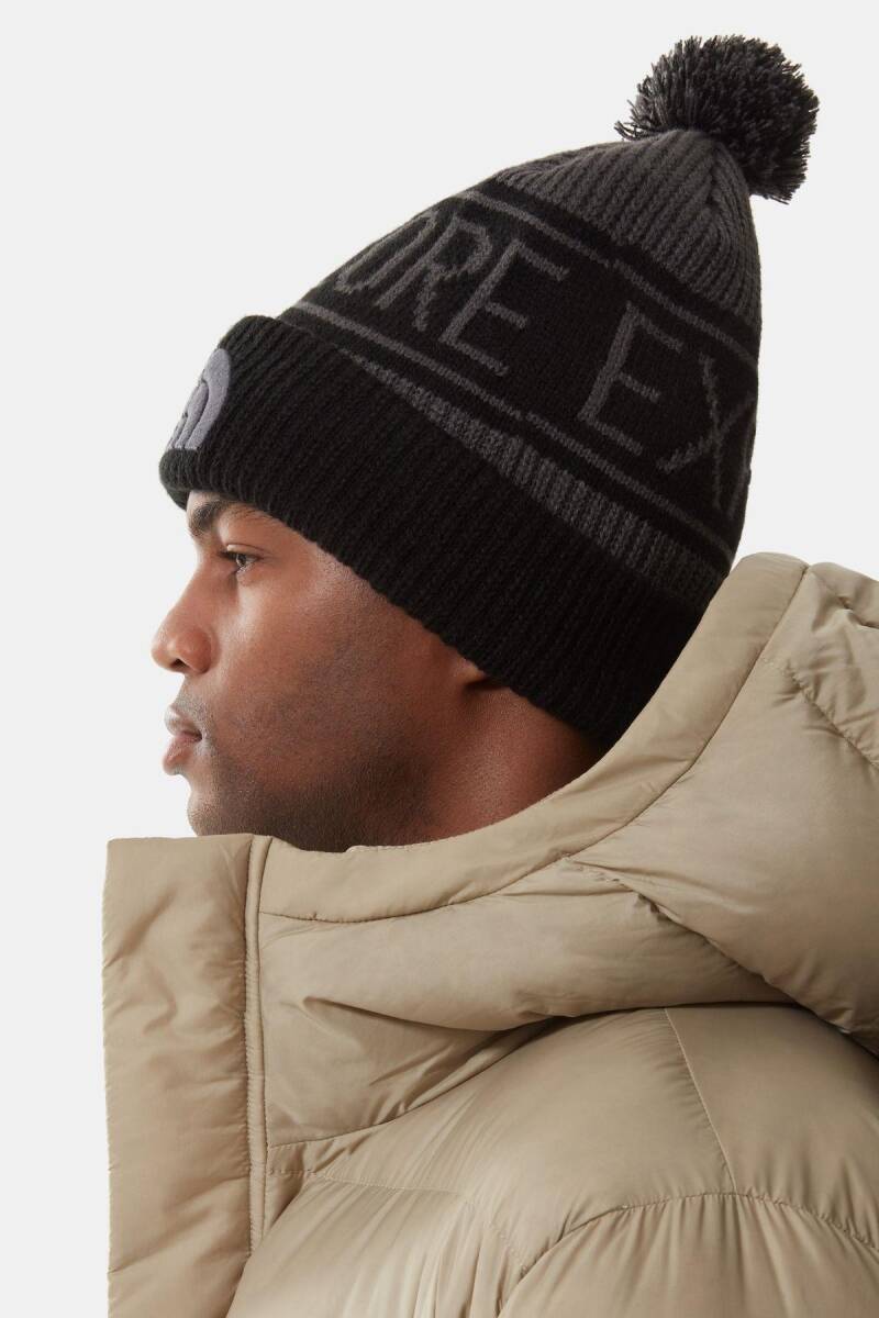 The North Face Retro TNF Pom Bere Siyah/Gri - 2