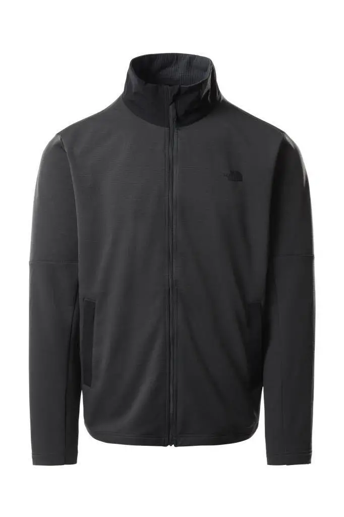 The North Face Wayroute Tam Fermuarlı Erkek Sweatshirt Gri/Siyah - 1